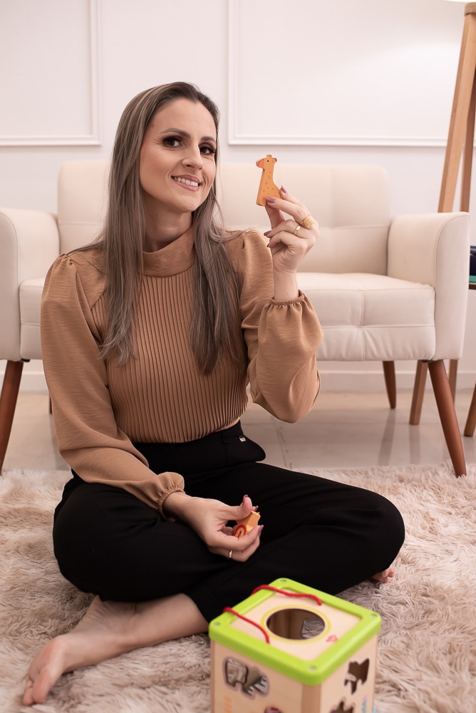 Ana Amália Roveda em atividade pedagógica